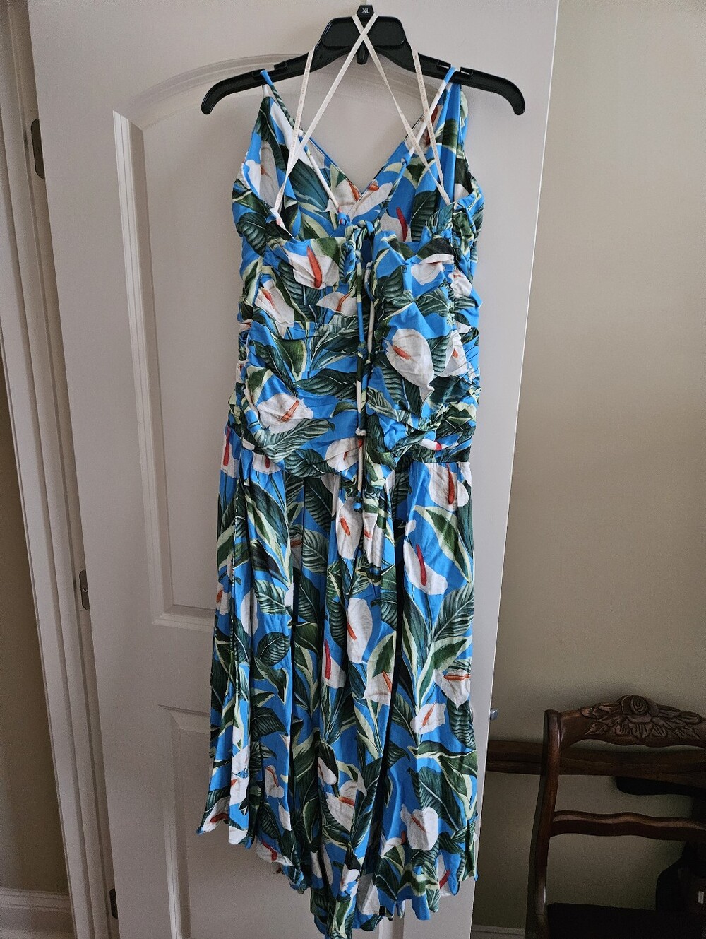 Farm Rio Blue Anthurium Garden Maxi Dress XL NWT
